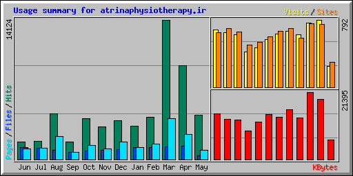 Usage summary for atrinaphysiotherapy.ir